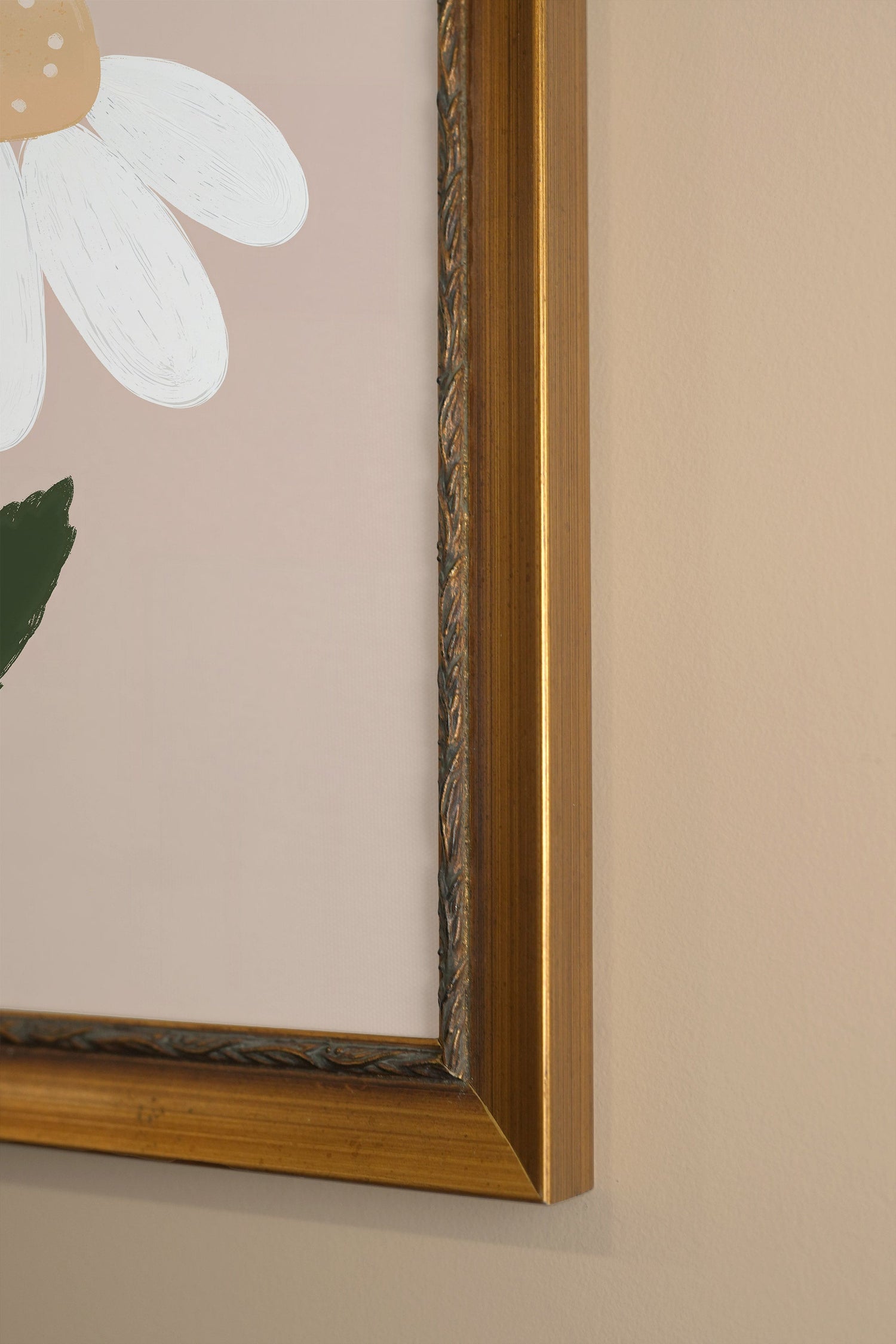 MARGUERITE DORÉE, Oeuvre sur toile rigide, encadré Vintage Or