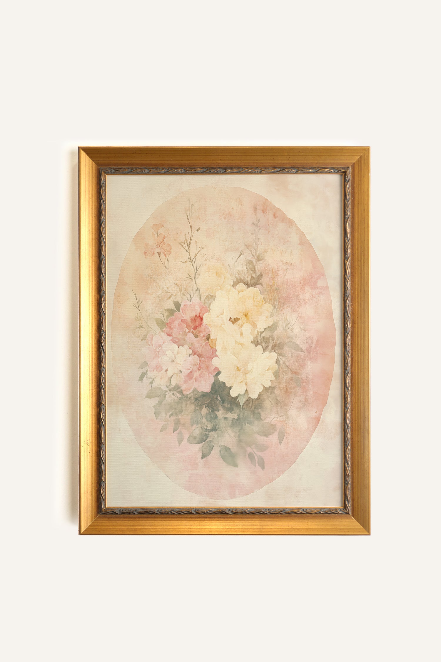 ÉCLAT FLORAL, Oeuvre sur toile étirée, encadré Vintage Or