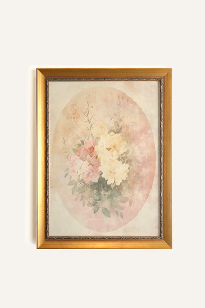 ÉCLAT FLORAL, Oeuvre sur toile étirée, encadré Vintage Or