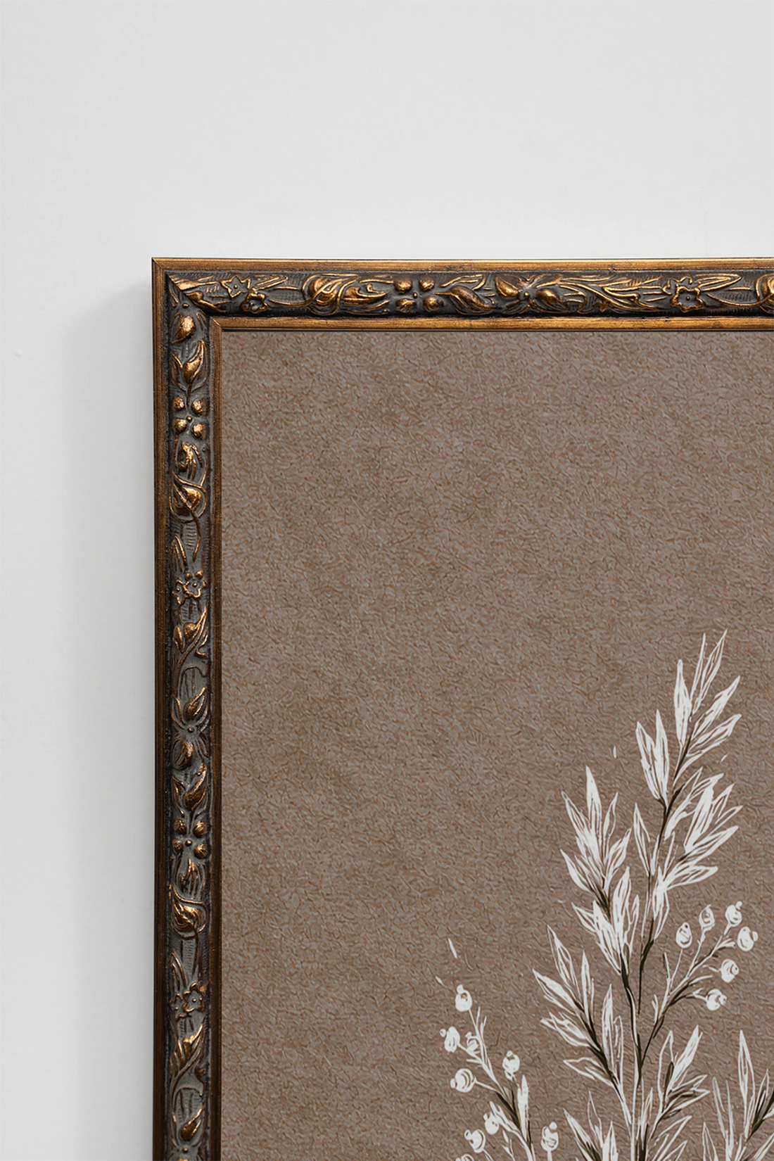 BRANCHE DE LIN II, Work on stretched canvas, framed in Vintage Bronze