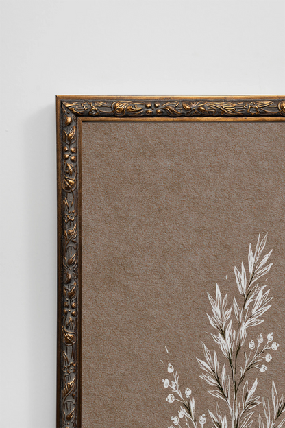 BRANCHE DE LIN II, Oeuvre sur toile étirée, encadré Vintage Bronze