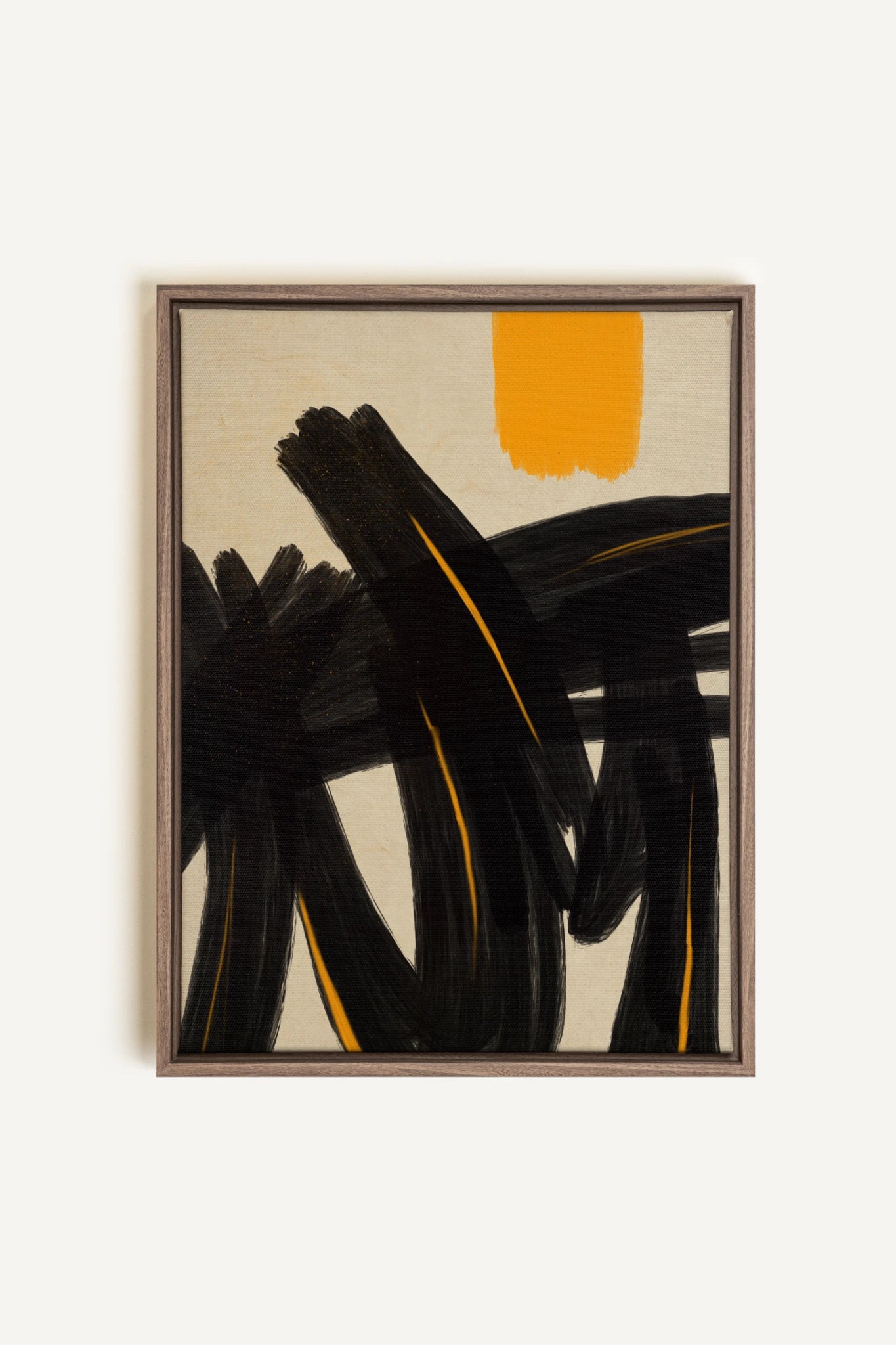 SOLAR MOTION, Artwork on stretched canvas, framed in Brown Oak