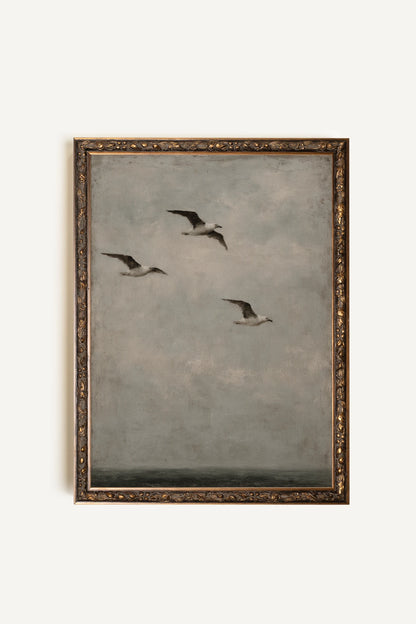 Brise marine, Painting on stretched canvas, framed in Vintage Bronze