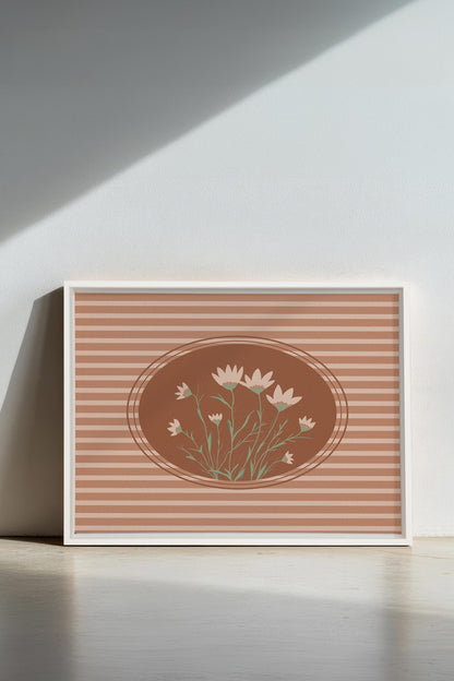 OLEKA CANVAS - CINNAMON FIELDS, Oeuvre sur toile étirée, encadré Blanc