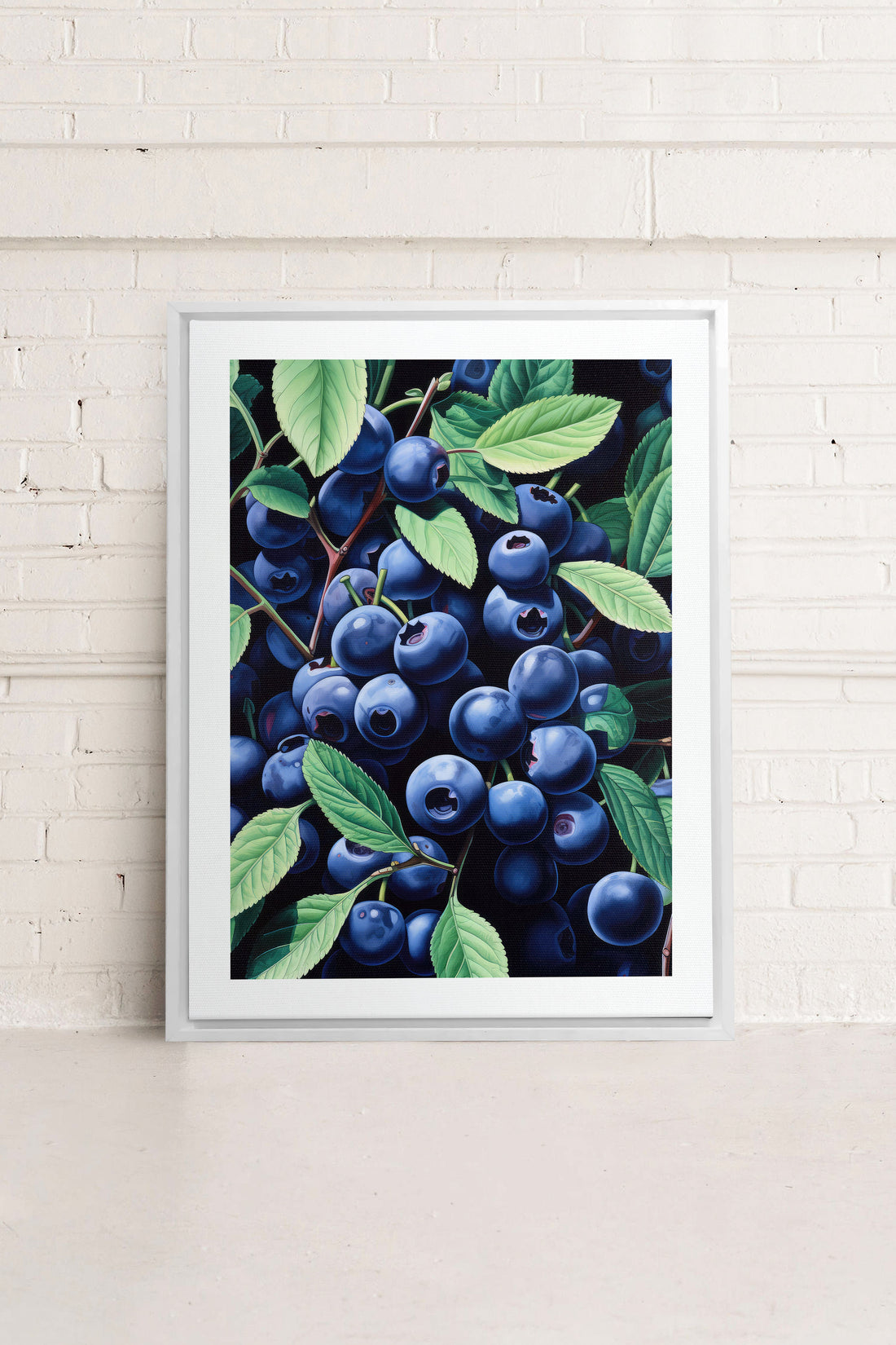 OLEKA CANVAS - BLUEBERRY BLISS, Oeuvre sur toile étirée, encadré Blanc