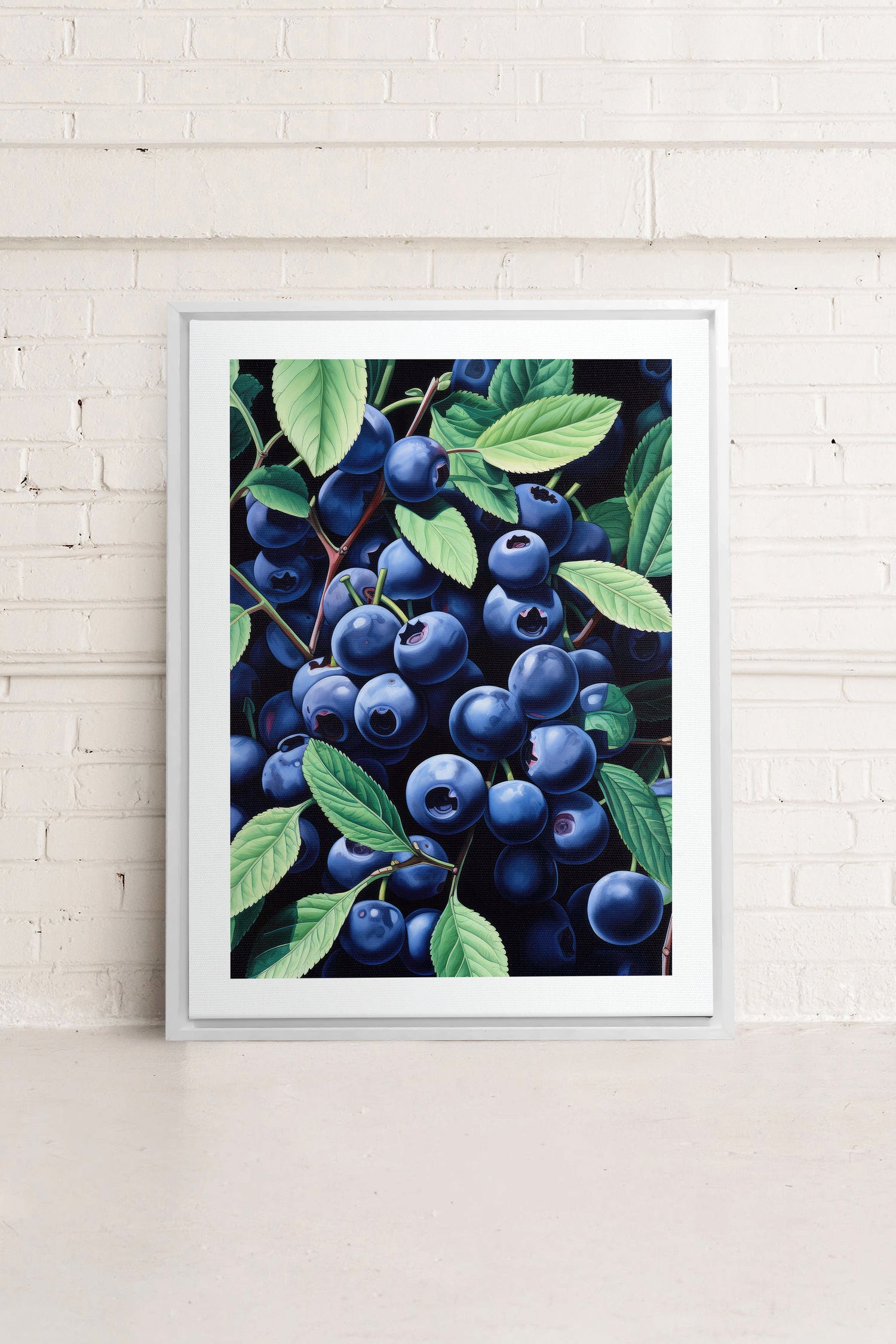 OLEKA CANVAS - BLUEBERRY BLISS, Oeuvre sur toile étirée, encadré Blanc