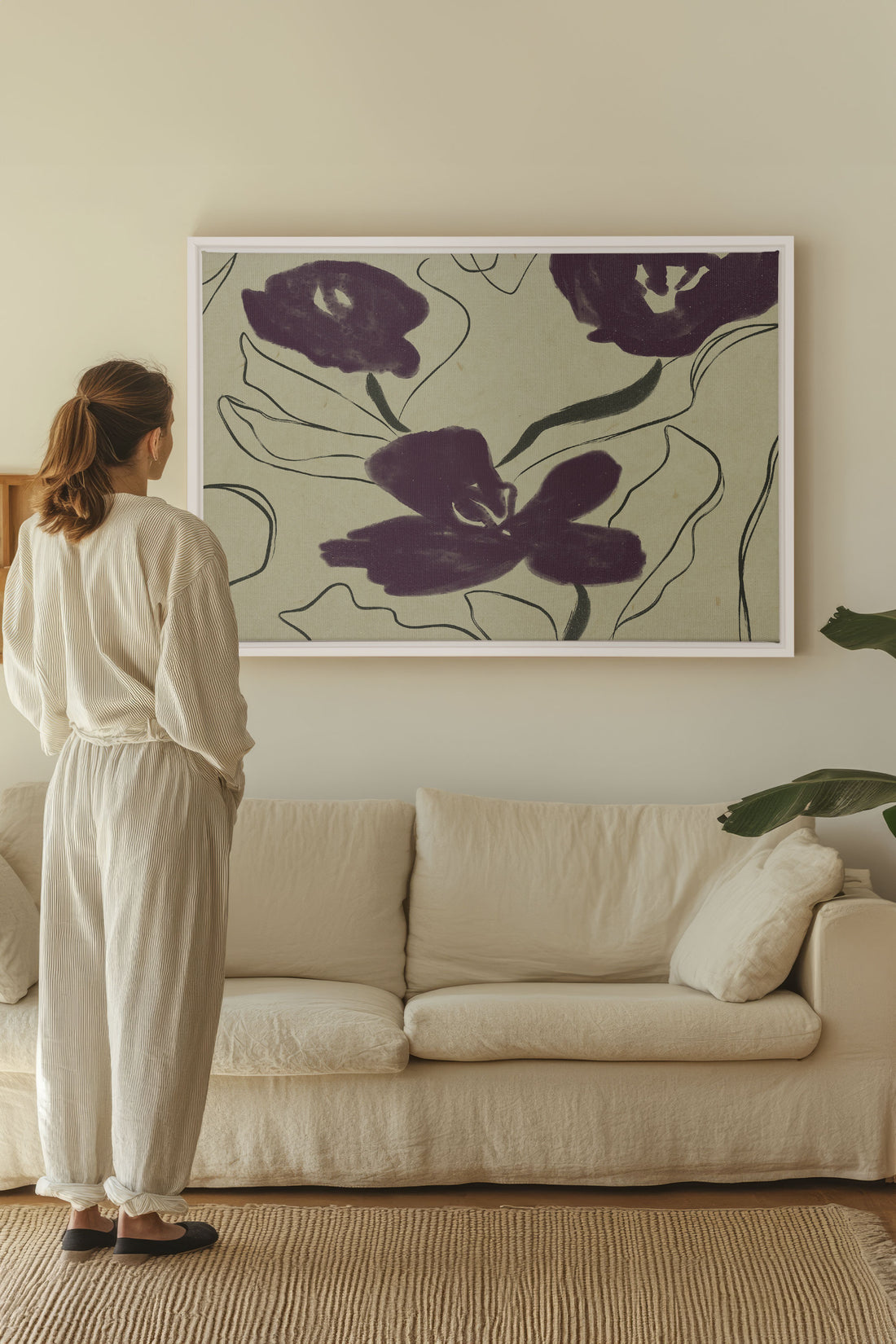 VELVET GARDEN, Oeuvre sur toile étirée, encadré Blanc