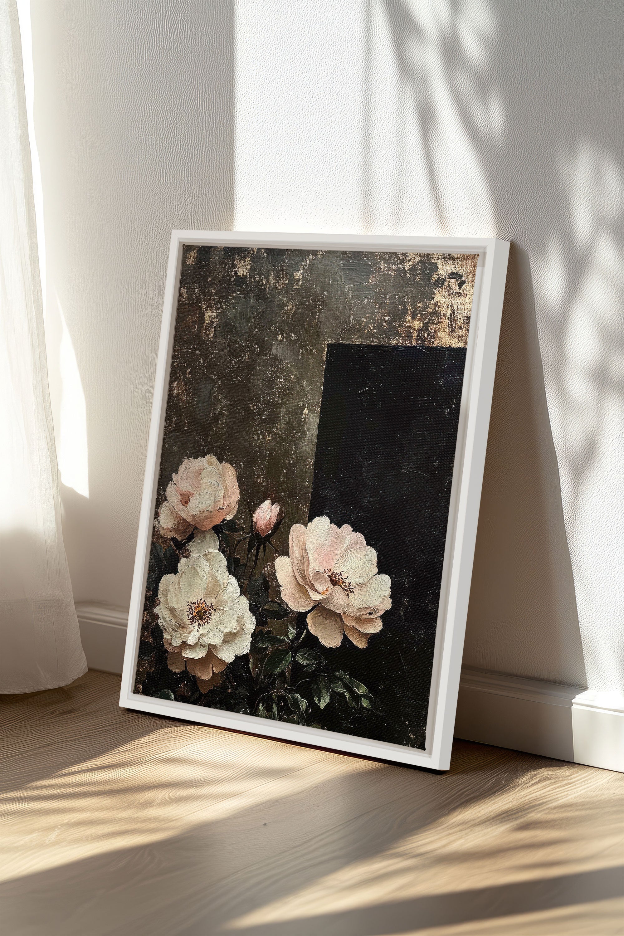 OLEKA CANVAS - HIDDEN LIGHT, Oeuvre sur toile étirée, encadré Blanc