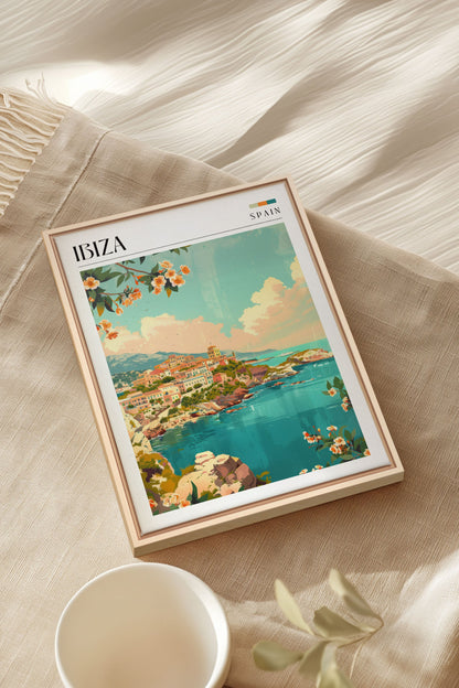 OLEKA CANVAS - Ibiza, Oeuvre sur toile étirée, encadré Naturel Clair