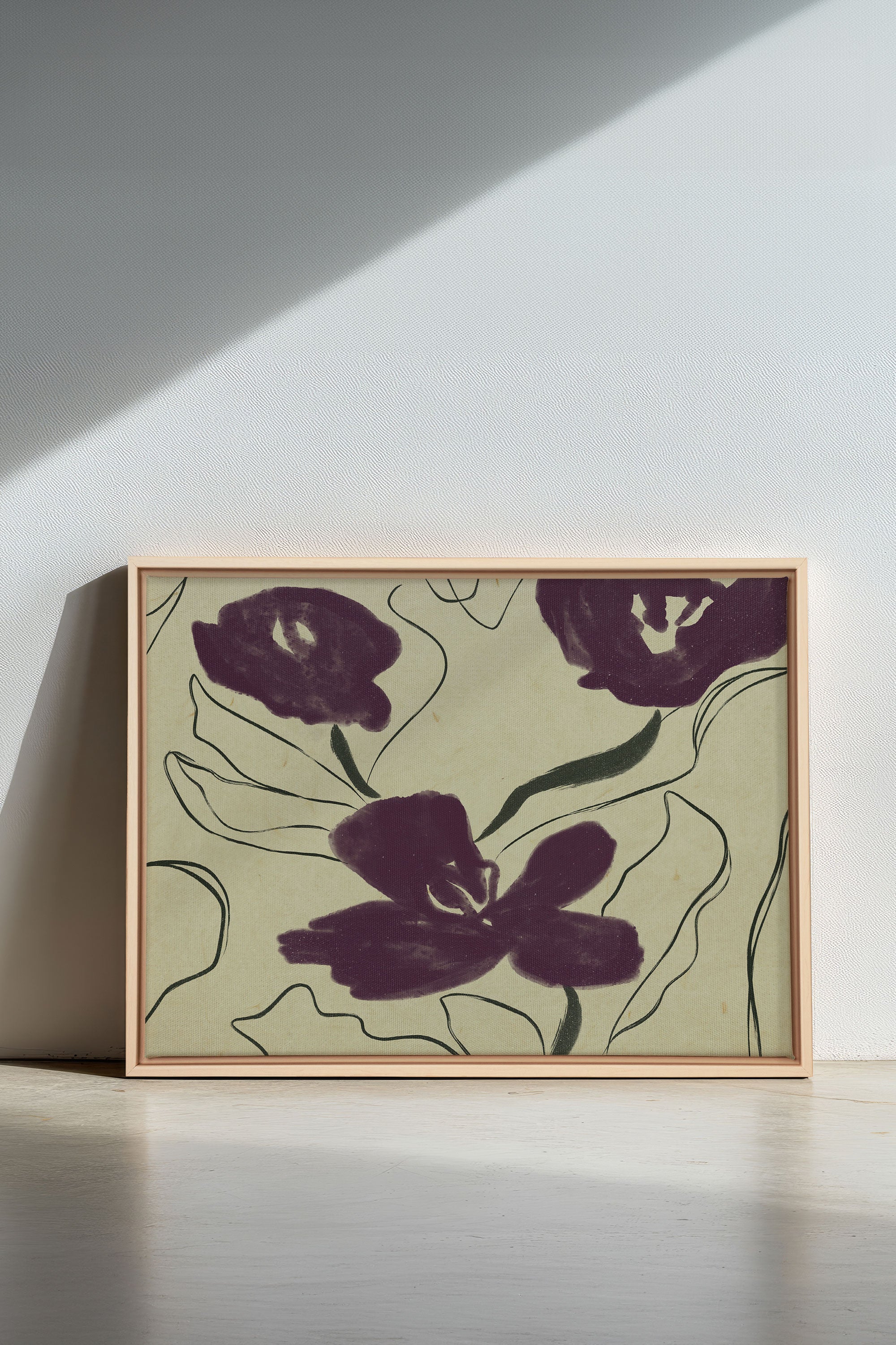 VELVET GARDEN, Oeuvre sur toile étirée, encadré Naturel Clair