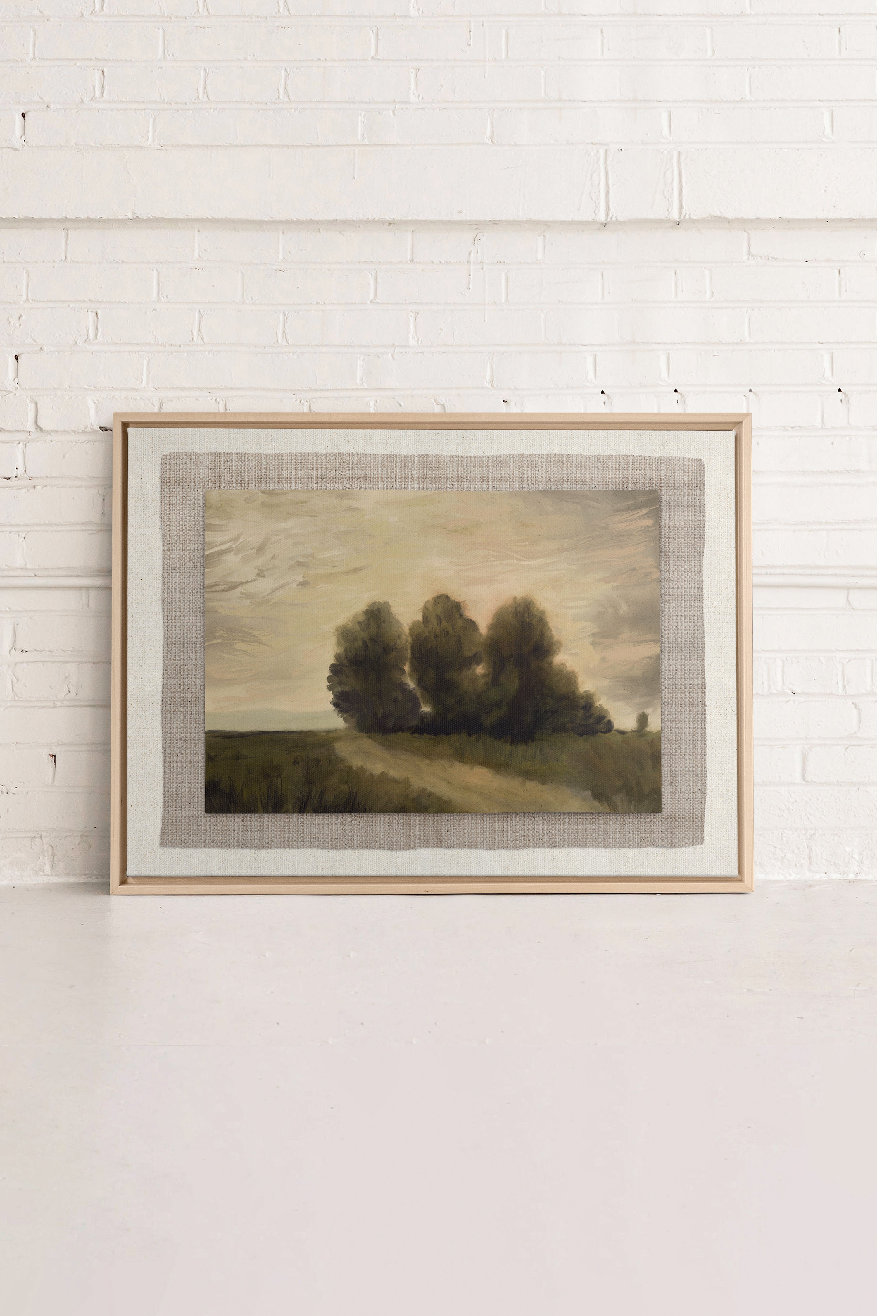 VALLEY LANDSCAPE, Oeuvre sur toile étirée, encadré Naturel Clair