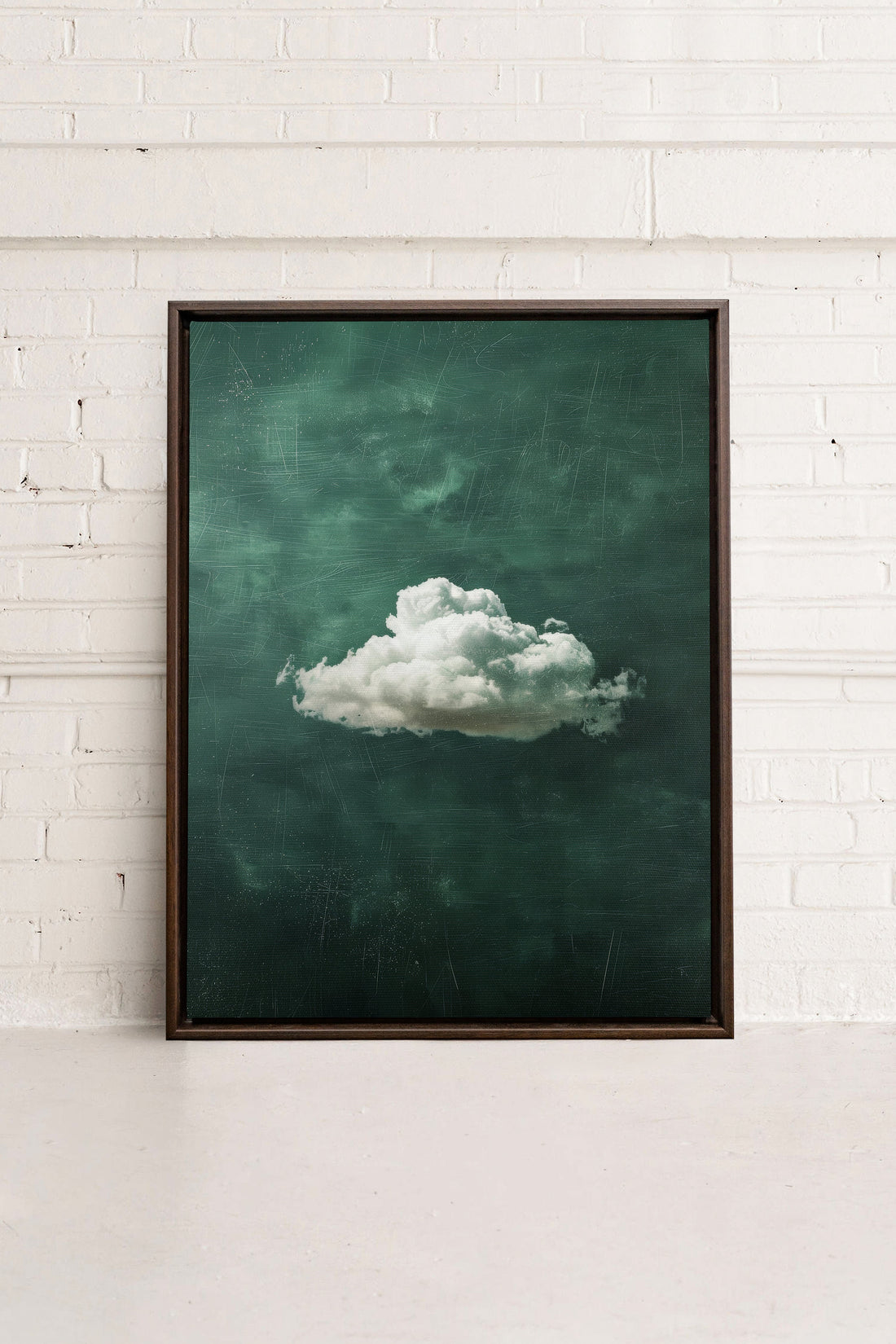 OLEKA CANVAS - EMERALD DREAM, Oeuvre sur toile étirée, encadré Brun Noyer