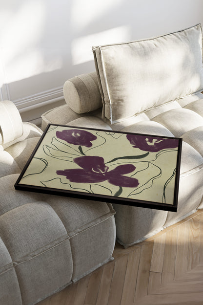 VELVET GARDEN, Artwork on stretched canvas, framed in black