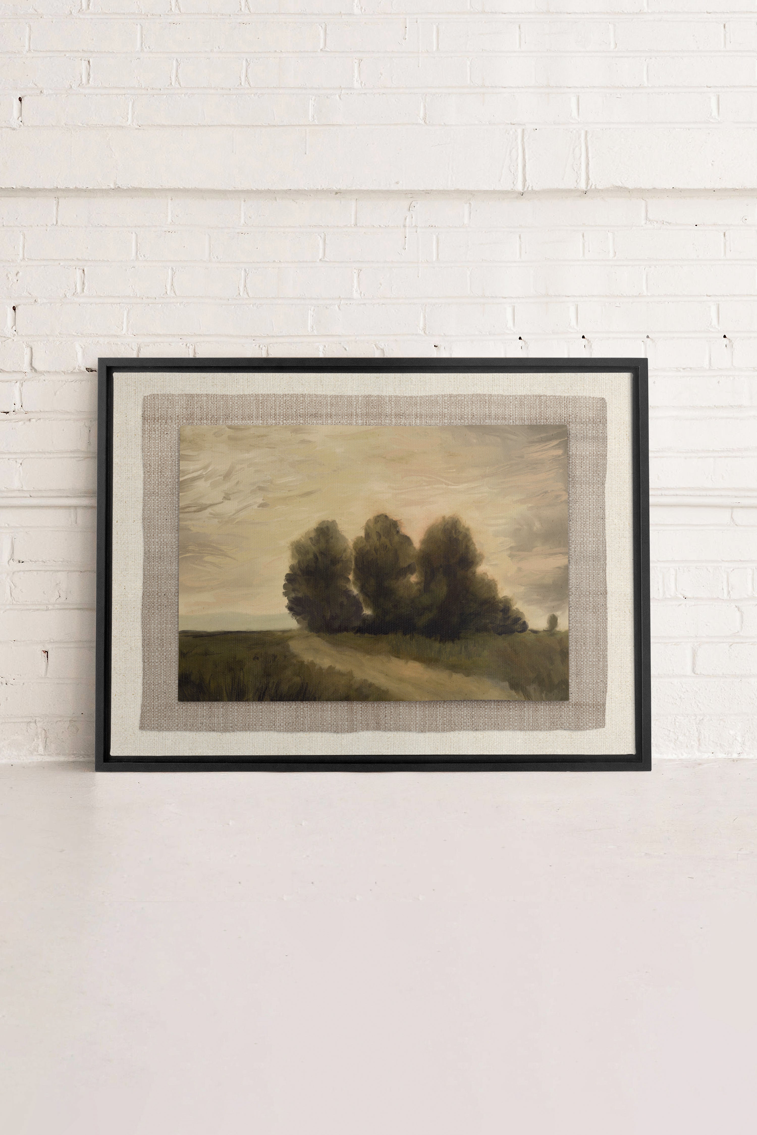 VALLEY LANDSCAPE, Oeuvre sur toile étirée, encadré Noir