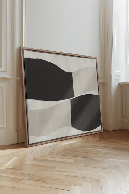 OLEKA CANVAS - MIRROR, Oeuvre sur toile étirée, encadré Brun Chêne