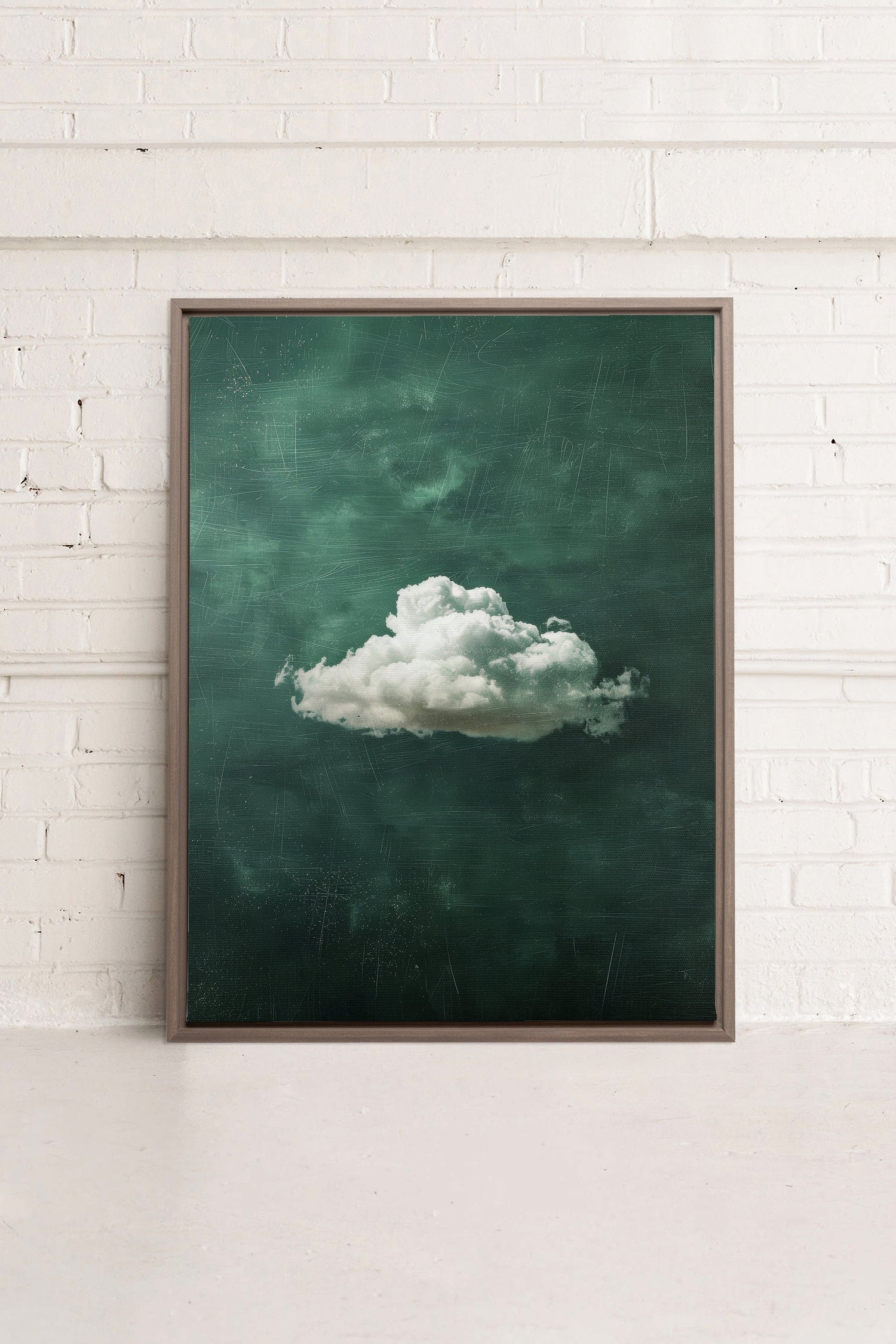 OLEKA CANVAS - EMERALD DREAM, Oeuvre sur toile étirée, encadré Brun Chêne