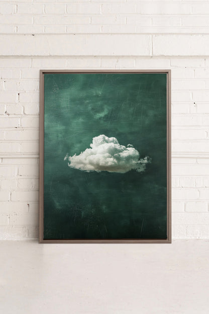 OLEKA CANVAS - EMERALD DREAM, Oeuvre sur toile étirée, encadré Brun Chêne