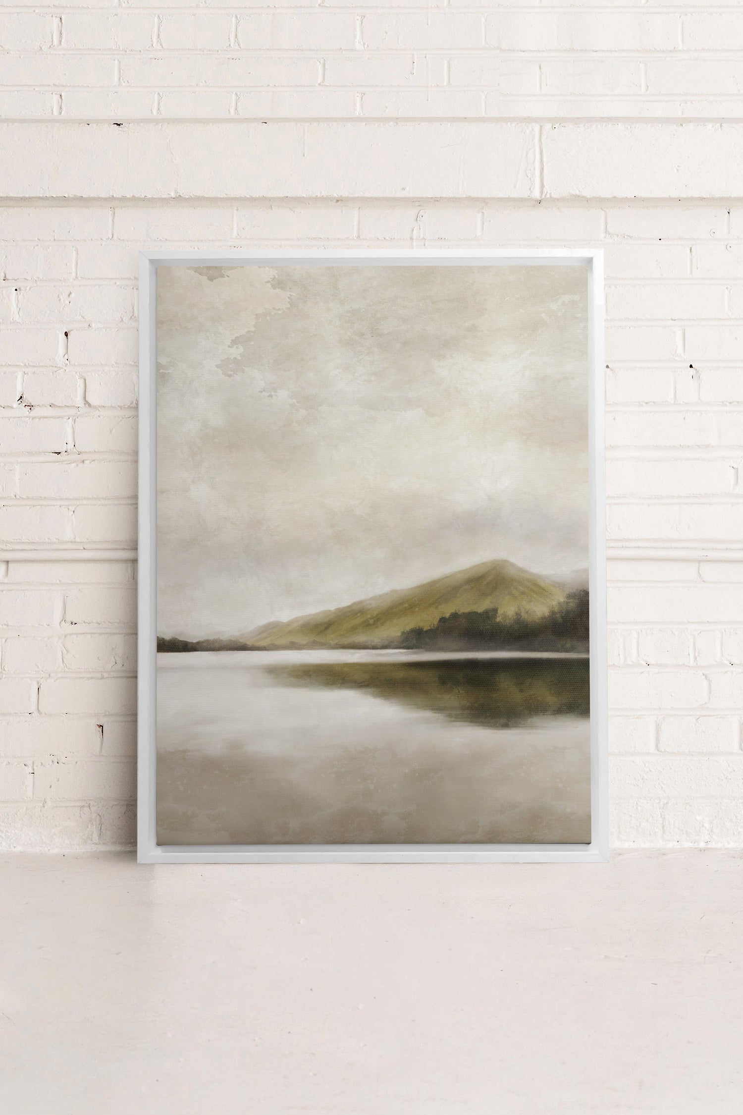 OLEKA CANVAS - REFLETS, Oeuvre sur toile étirée, encadré Blanc