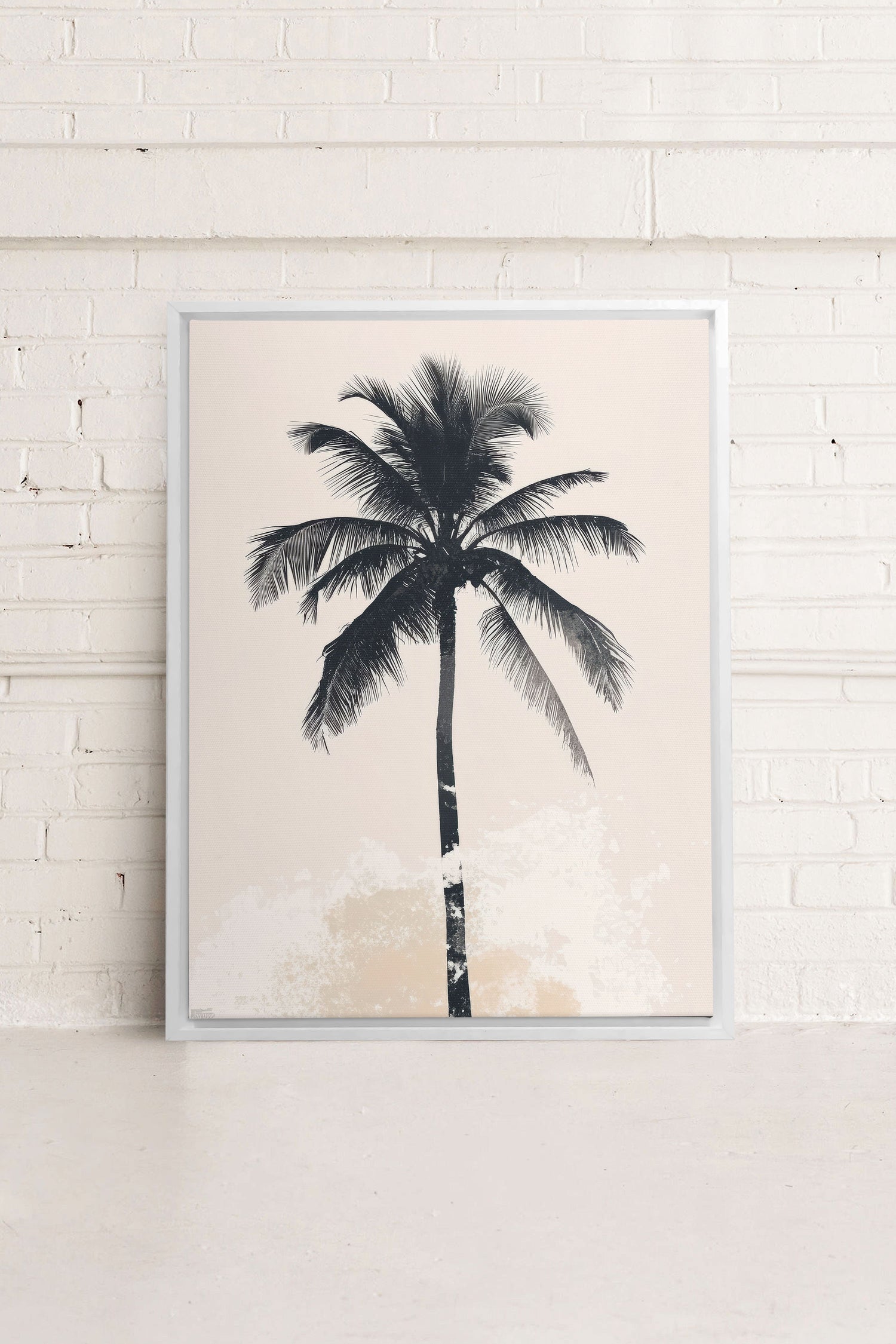 OLEKA CANVAS - PALM BLISS, Oeuvre sur toile étirée, encadré Blanc