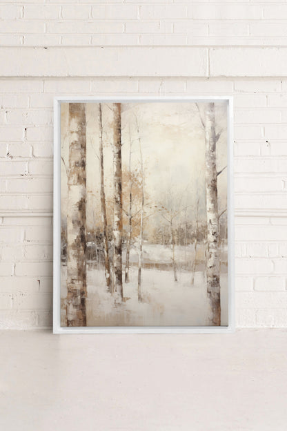 OLEKA CANVAS - Winter Essence, Oeuvre sur toile étirée, encadré Blanc