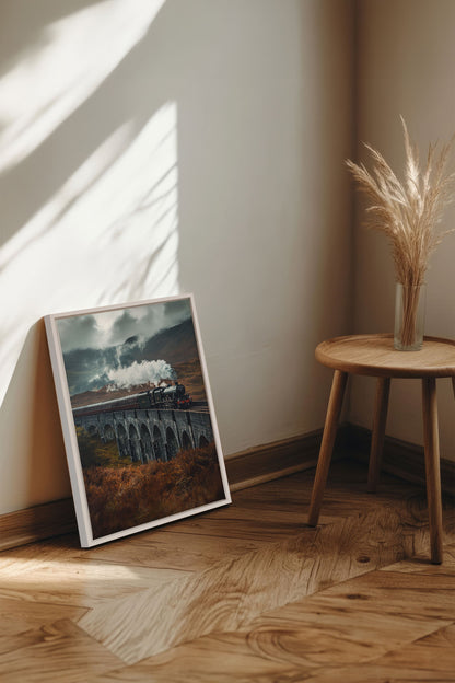 OLEKA CANVAS - BRIDGE OF MIST, Oeuvre sur toile étirée, encadré Blanc