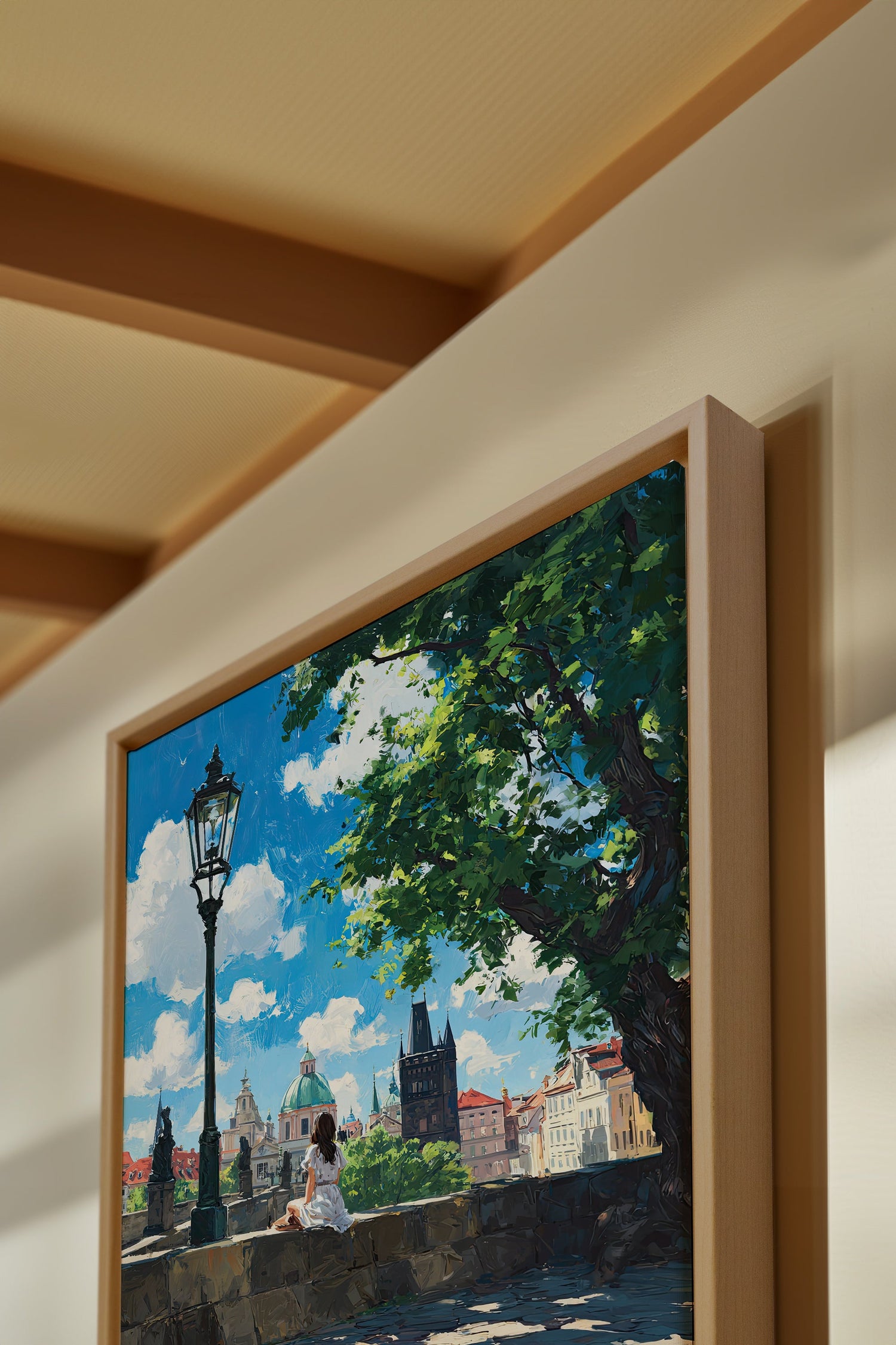 OLEKA CANVAS - PRAGUE REVERIE, Oeuvre sur toile étirée, encadré Naturel Clair