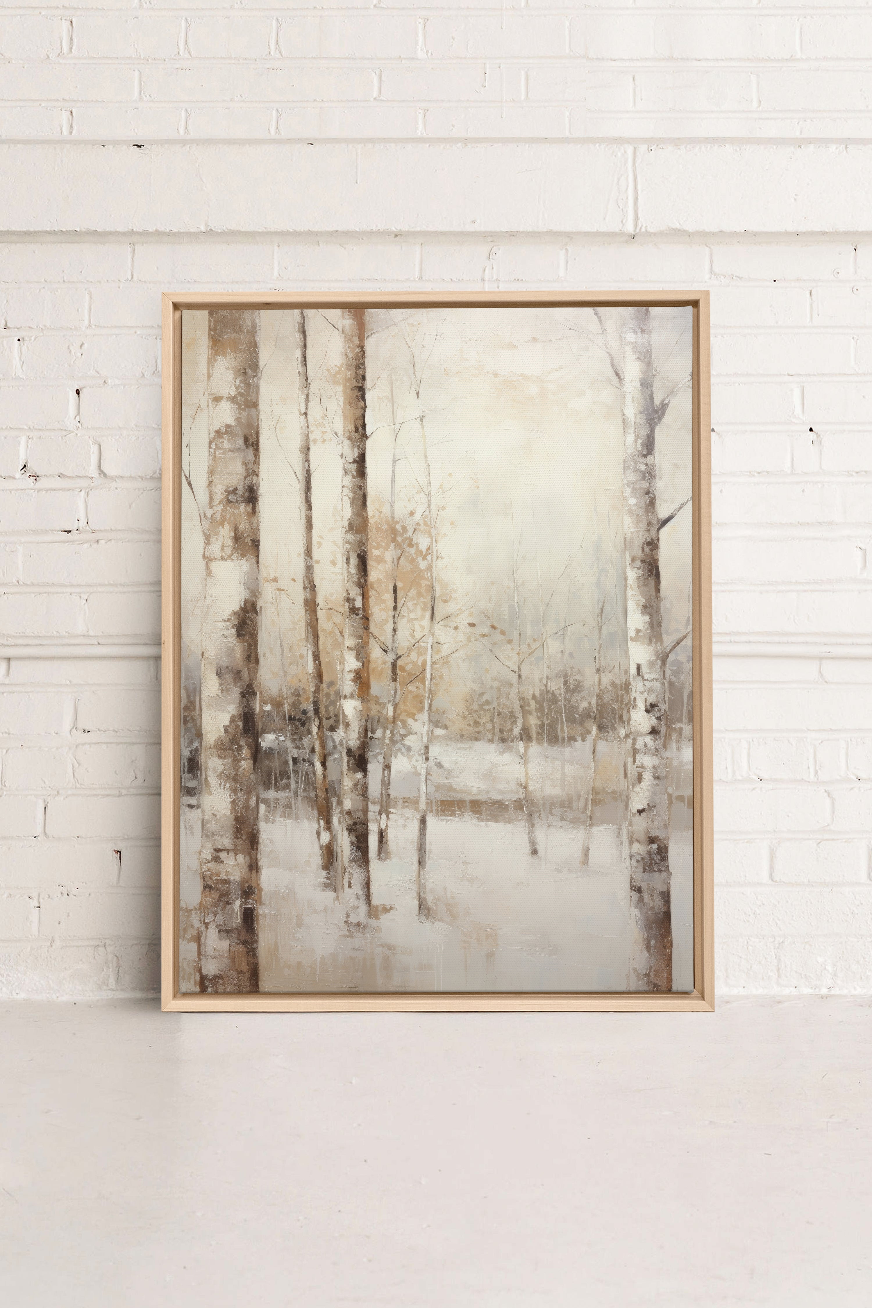 Winter Essence, Oeuvre sur toile étirée, encadré Naturel Clair