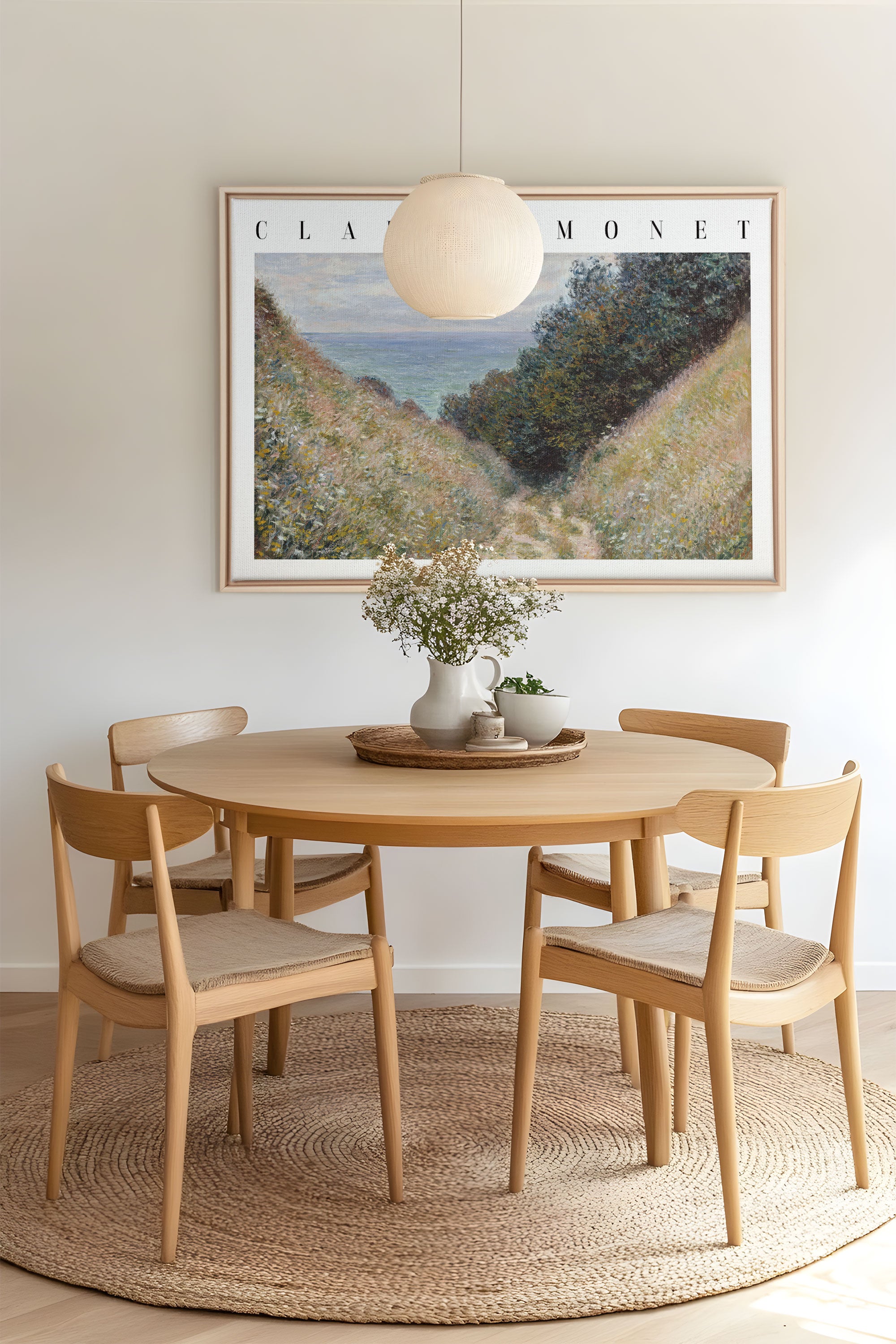 HERBE SALÉES, Work on stretched canvas, framed Naturel Clair