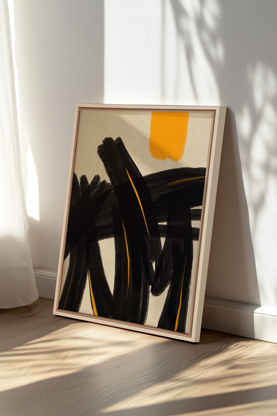 SOLAR MOTION, Oeuvre sur toile étirée, encadré Naturel Clair