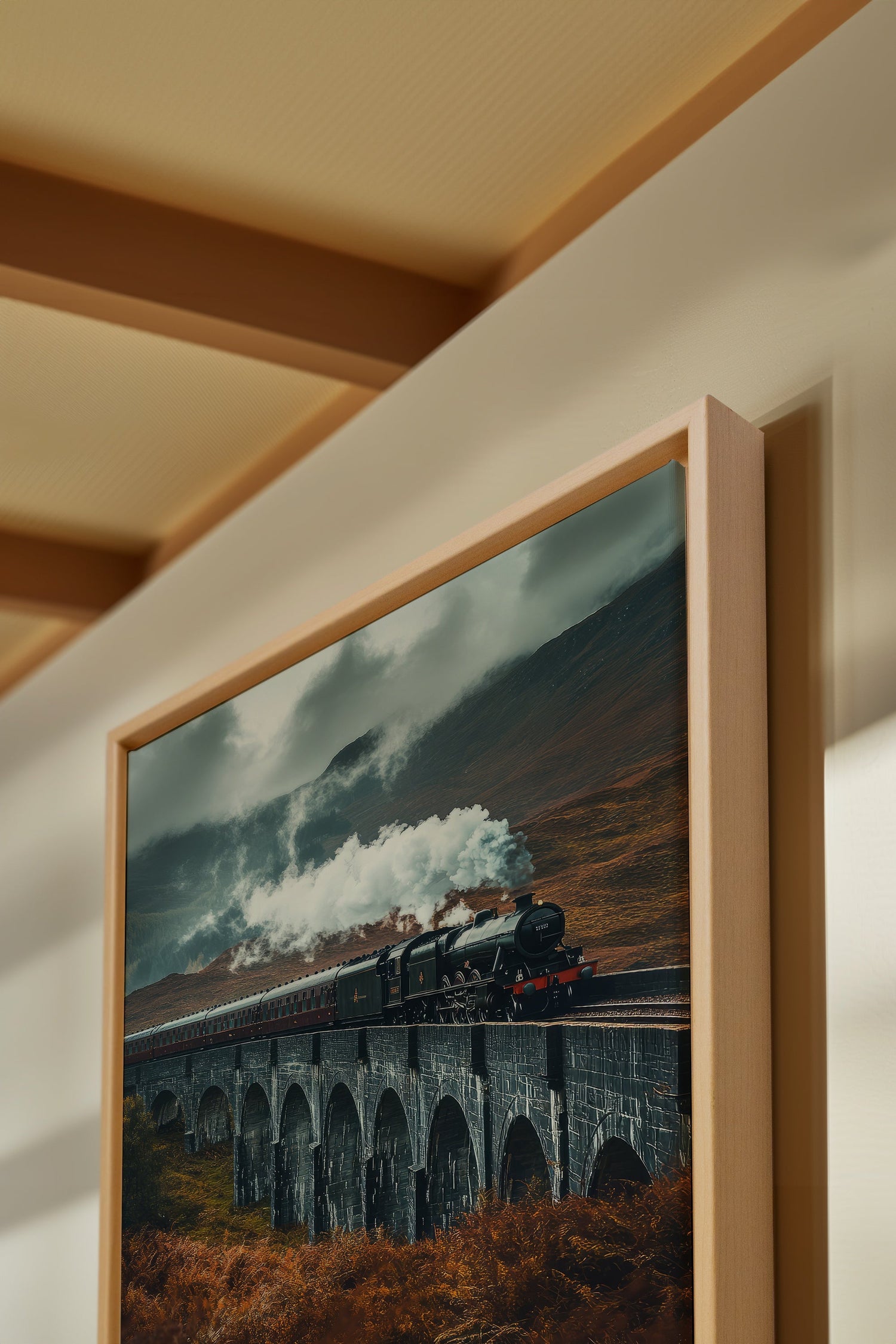 OLEKA CANVAS - BRIDGE OF MIST, Oeuvre sur toile étirée, encadré Naturel Clair