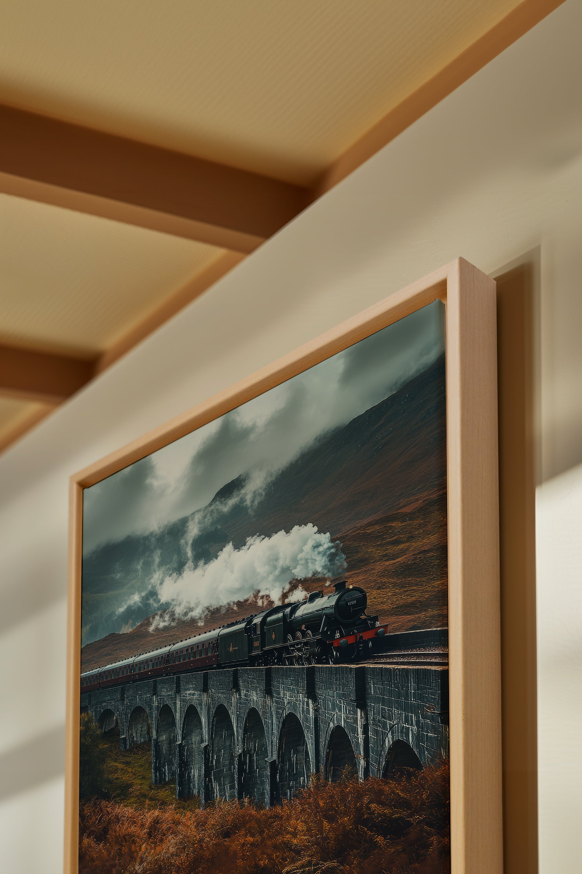 OLEKA CANVAS - BRIDGE OF MIST, Oeuvre sur toile étirée, encadré Naturel Clair