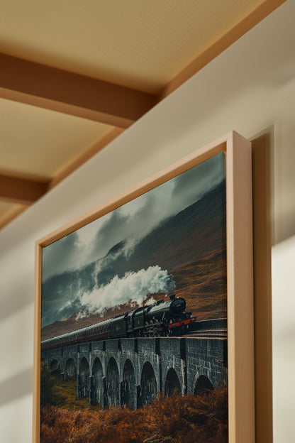 OLEKA CANVAS - BRIDGE OF MIST, Oeuvre sur toile étirée, encadré Naturel Clair