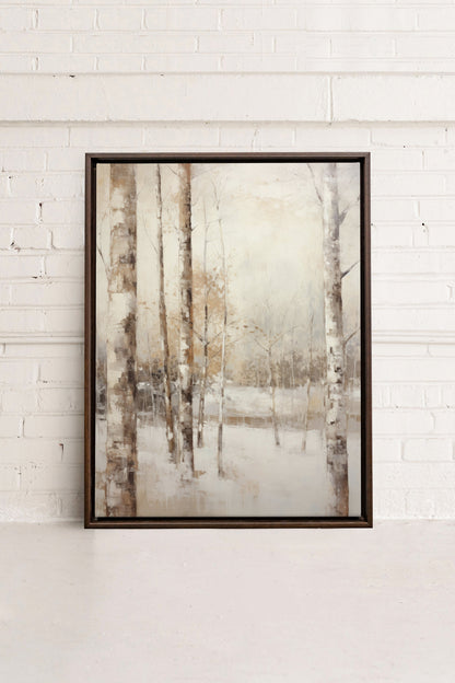 OLEKA CANVAS - Winter Essence, Oeuvre sur toile étirée, encadré Brun Noyer
