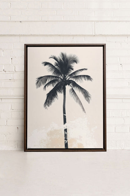 OLEKA CANVAS - PALM BLISS, Oeuvre sur toile étirée, encadré Brun Noyer