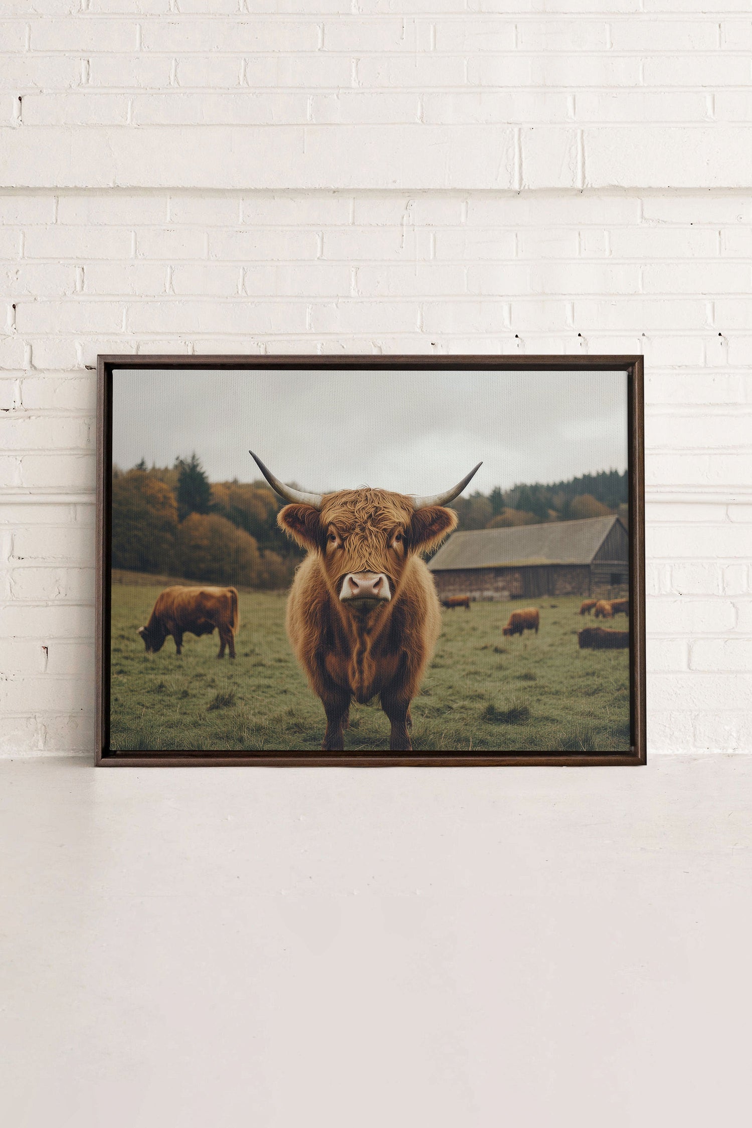 OLEKA CANVAS - SPIRIT OF THE MEADOW, Oeuvre sur toile étirée, encadré Brun Noyer