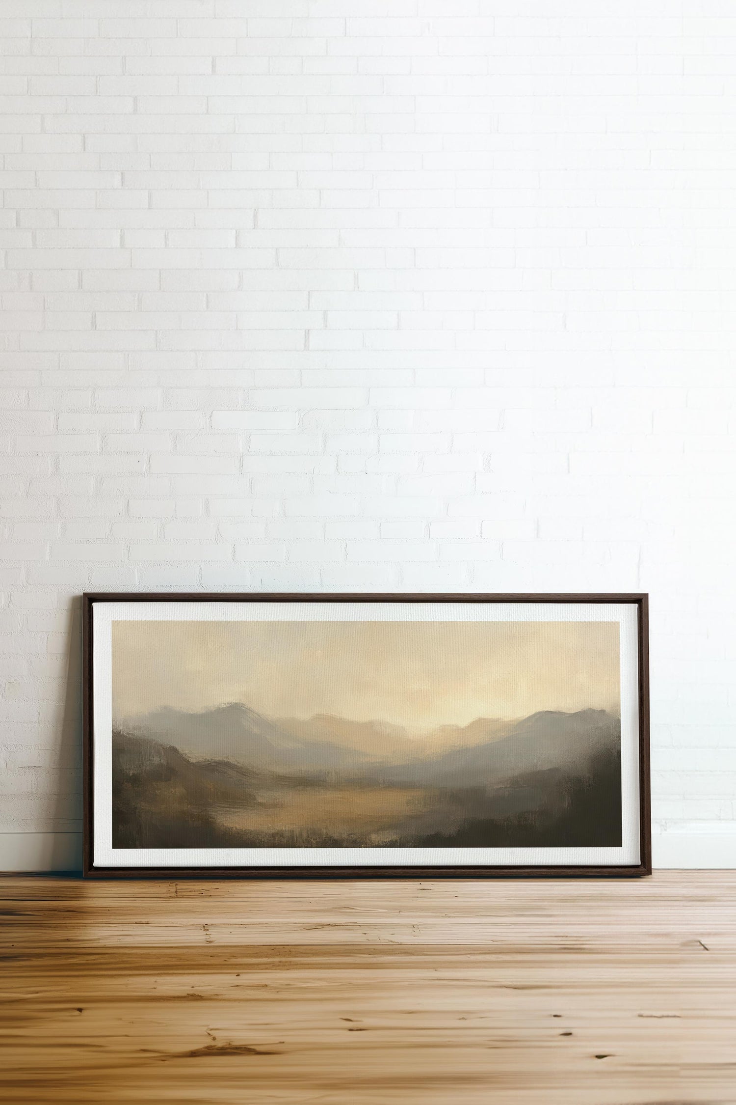 OLEKA CANVAS - SOFT GLOW, Oeuvre sur toile étirée, encadré Brun Noyer