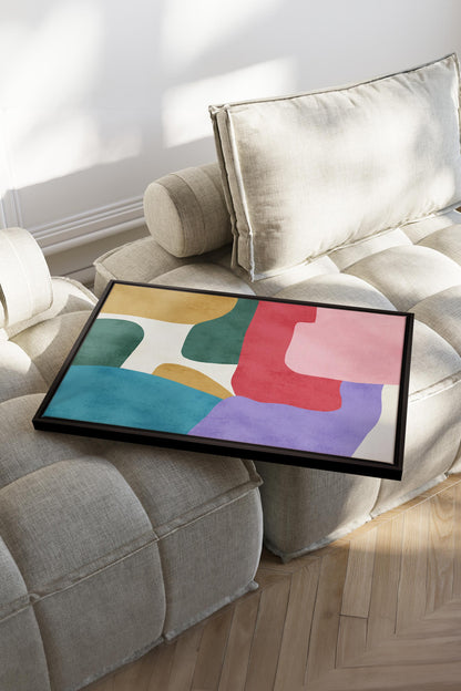 OLEKA CANVAS - SOFT MOSAIC, Oeuvre sur toile étirée, encadré Noir