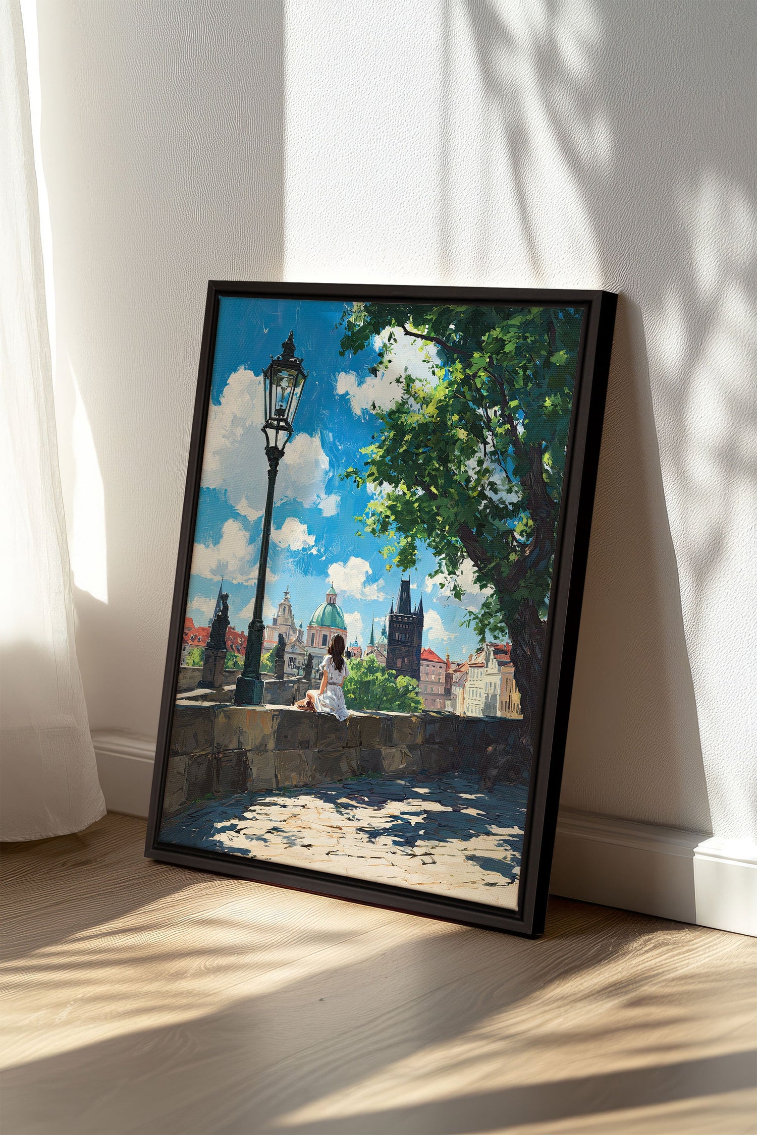 OLEKA CANVAS - PRAGUE REVERIE, Oeuvre sur toile étirée, encadré Noir