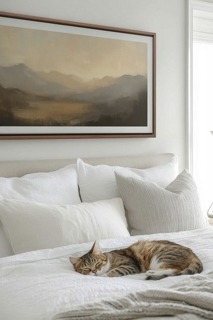 OLEKA CANVAS - SOFT GLOW, Oeuvre sur toile étirée, encadré Brun Chêne