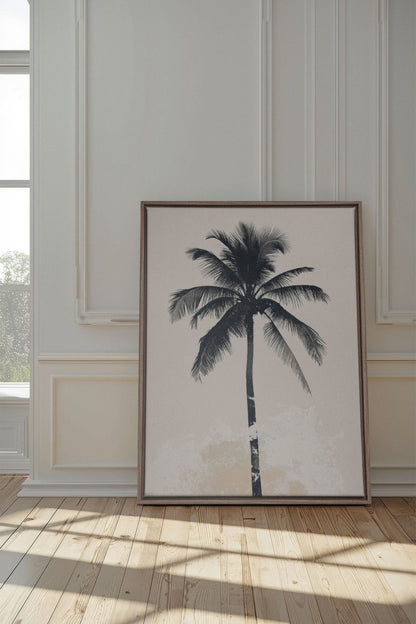 OLEKA CANVAS - PALM BLISS, Oeuvre sur toile étirée, encadré Brun Chêne
