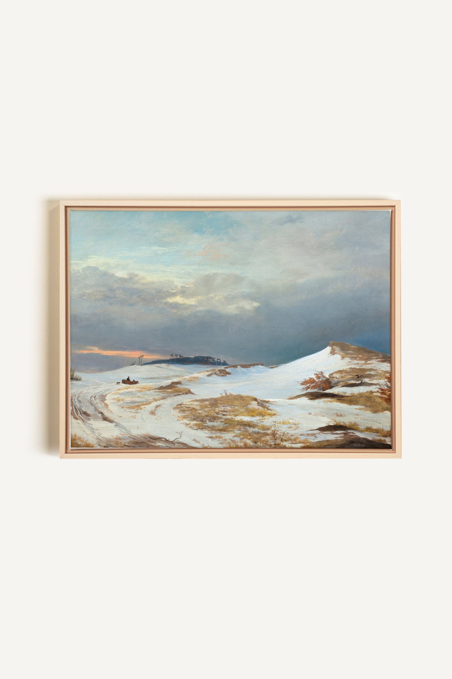 HIVER DORÉ, Oeuvre sur toile étirée, encadré Naturel Clair