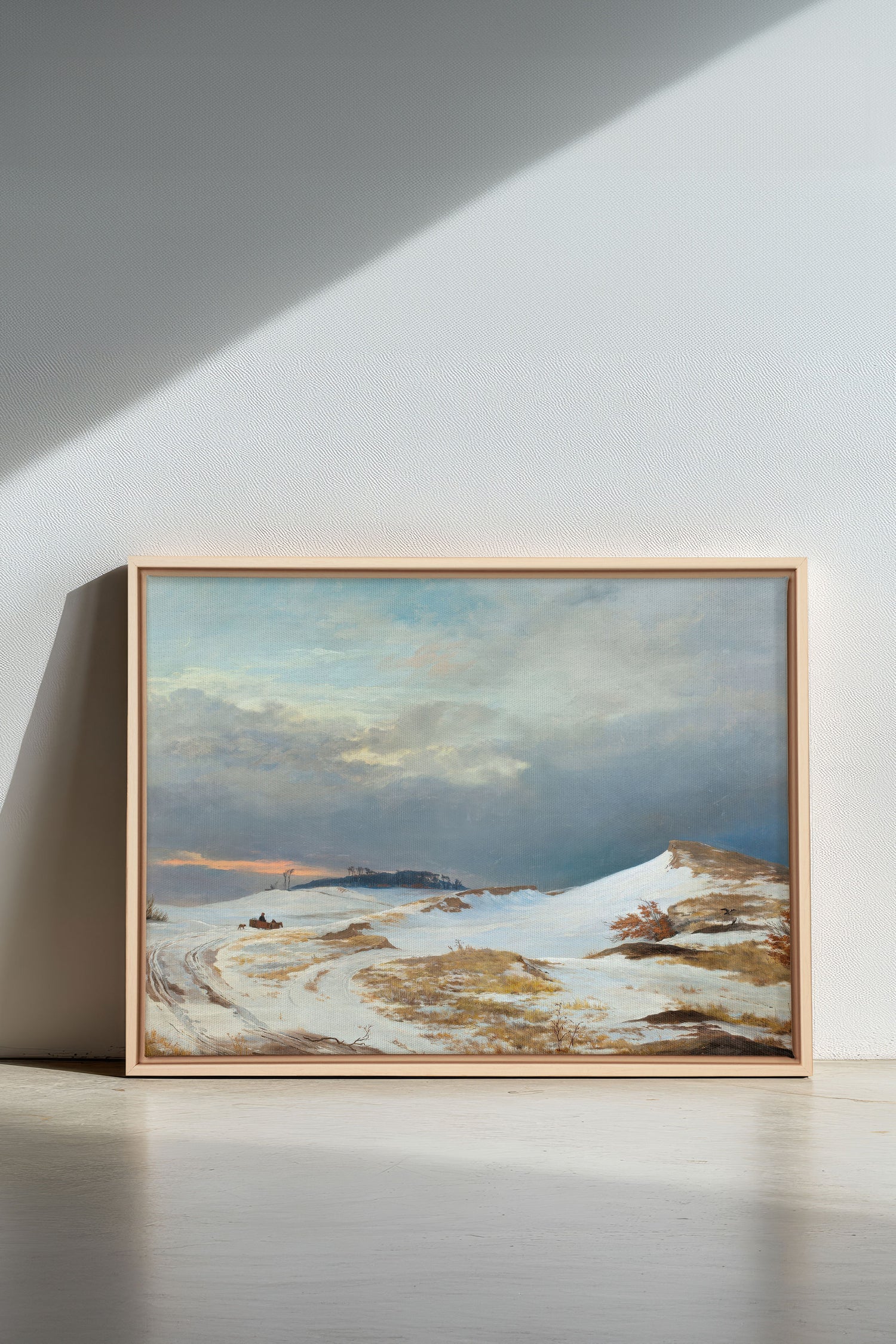 HIVER DORÉ, Oeuvre sur toile étirée, encadré Naturel Clair