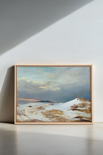 HIVER DORÉ, Oeuvre sur toile étirée, encadré Naturel Clair