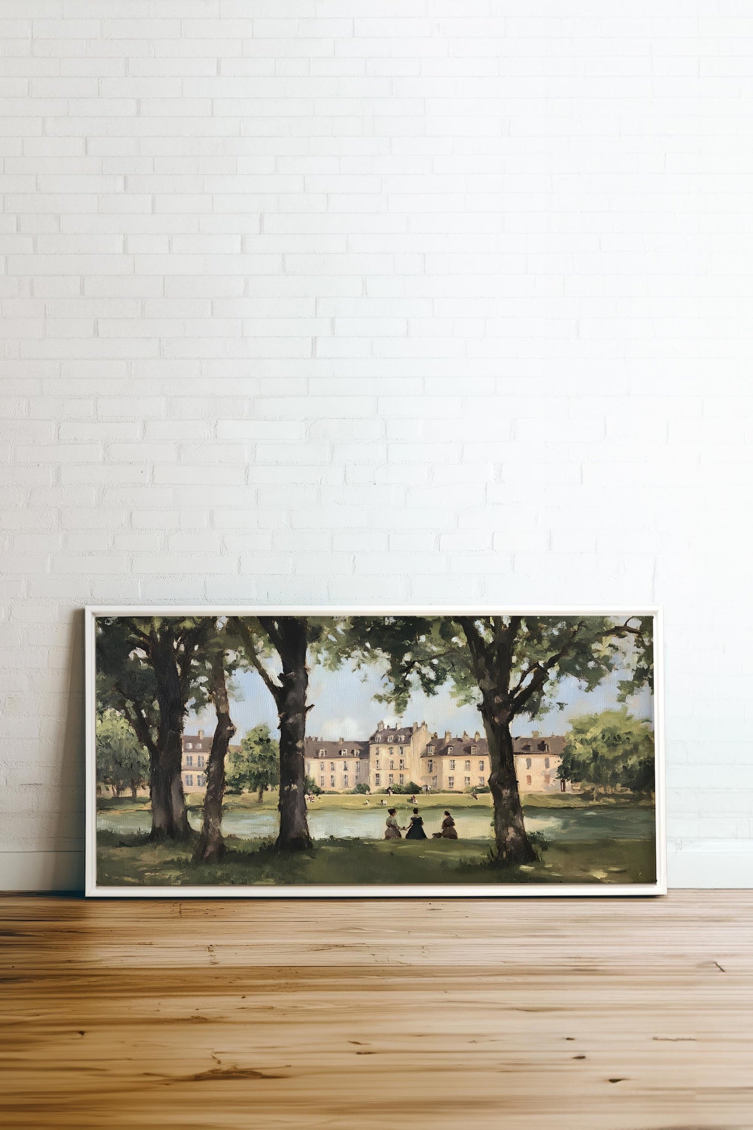 OLEKA CANVAS - SUMMER AT THE ESTATE, Oeuvre sur toile étirée, encadré Blanc