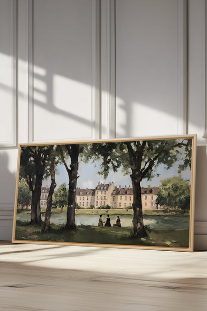 OLEKA CANVAS - SUMMER AT THE ESTATE, Oeuvre sur toile étirée, encadré Naturel Clair