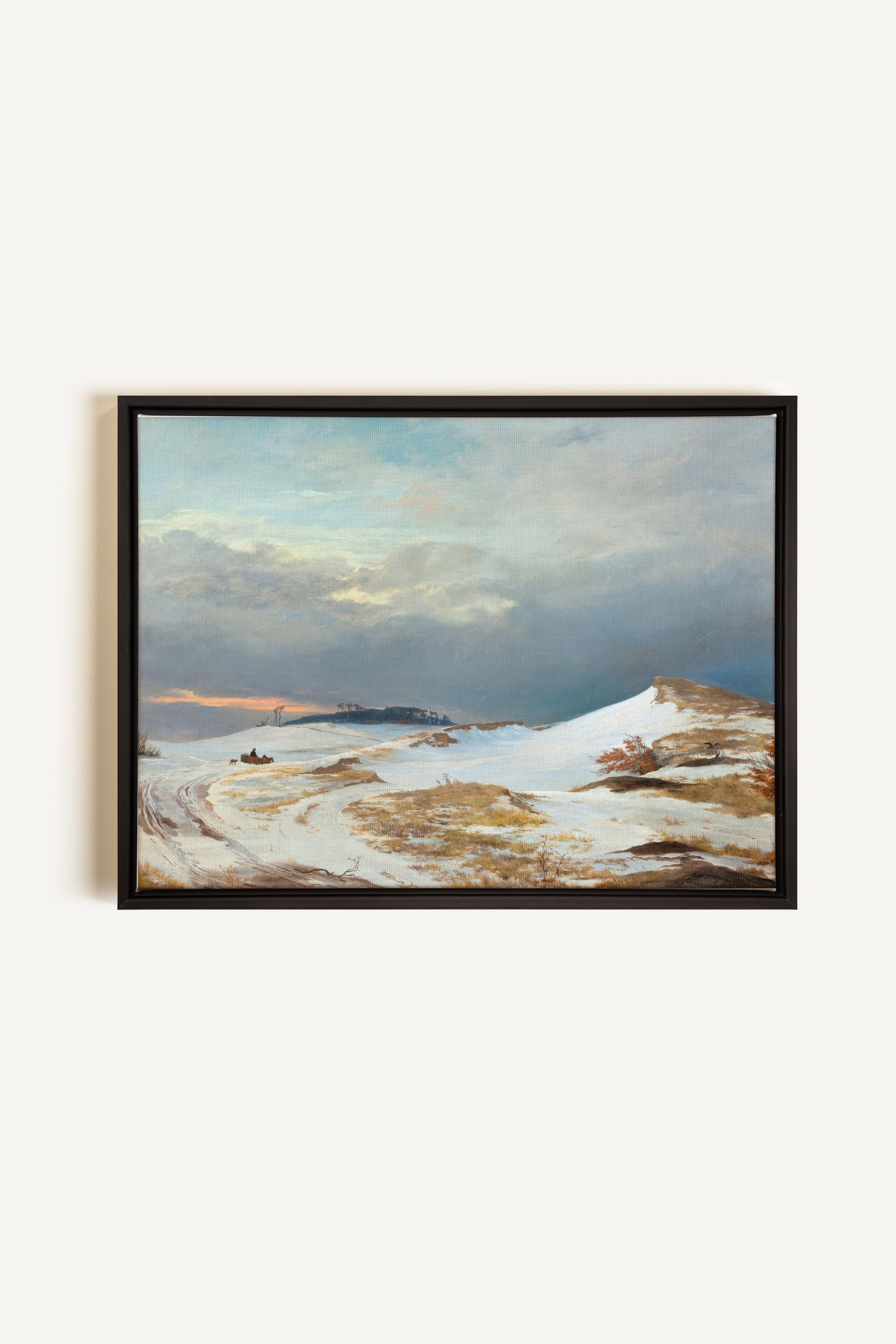 HIVER DORÉ, Oeuvre sur toile étirée, encadré Noir