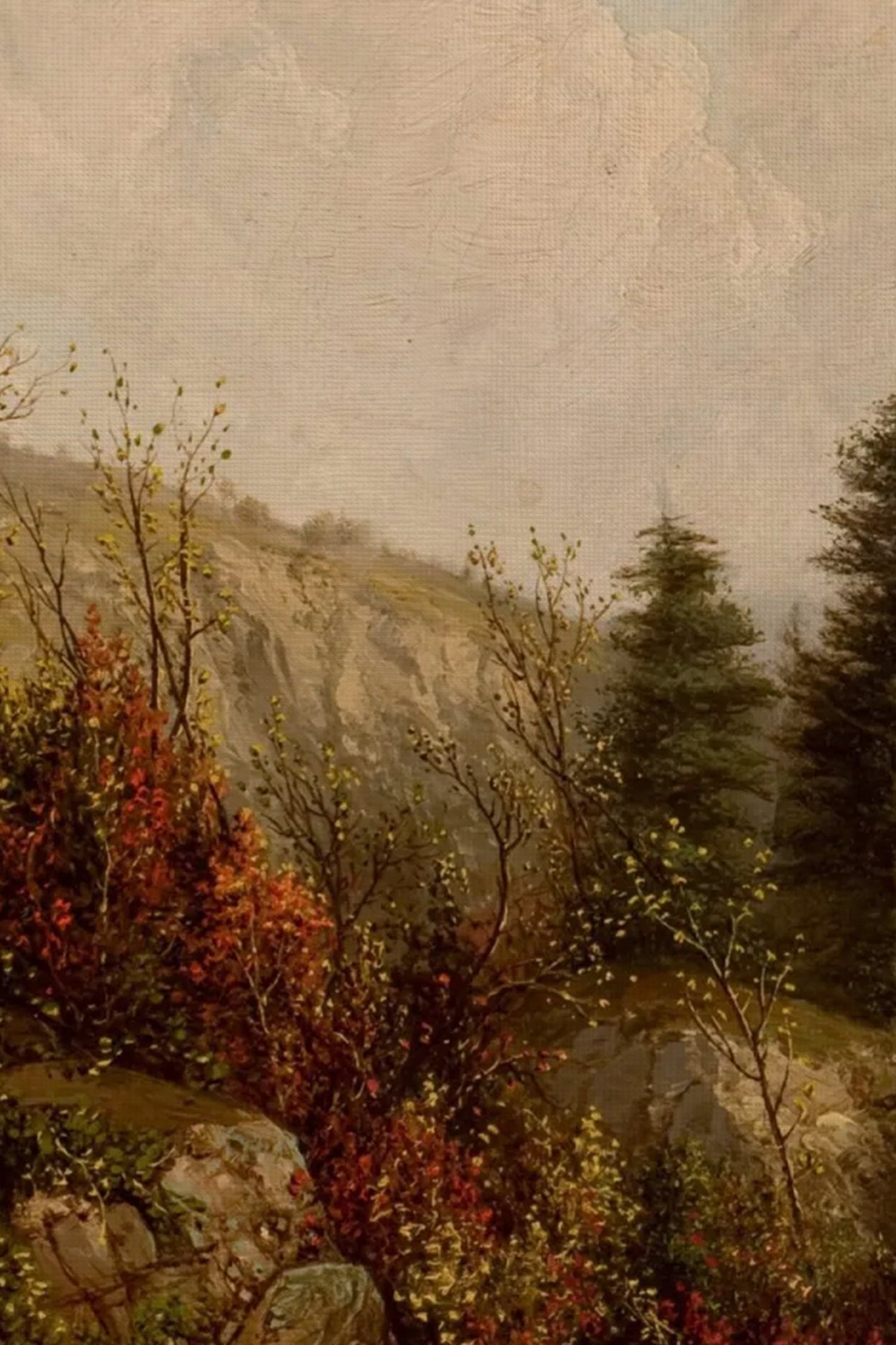 TOILE DES BOIS, Artwork on rigid canvas, framed in Vintage Bronze