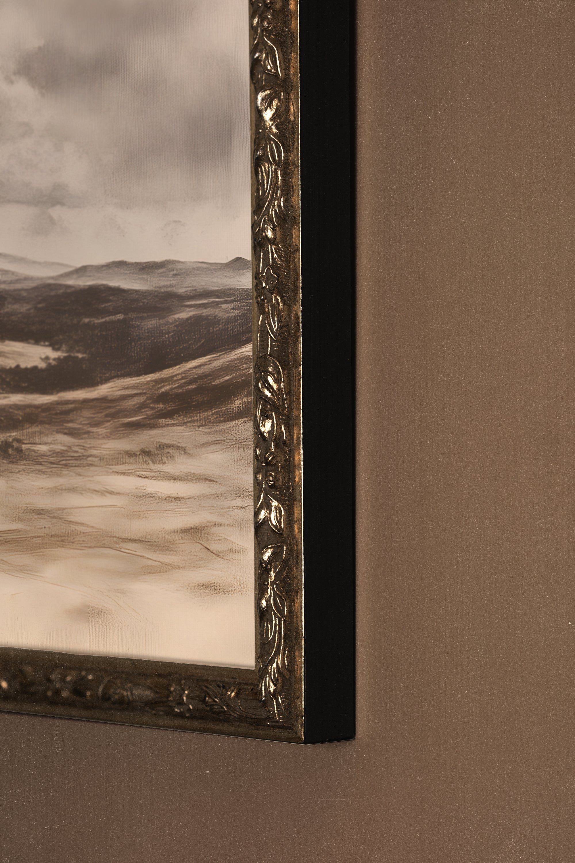 VESTIGES DU TEMPS, Oeuvre sur toile rigide, encadré Vintage Argent