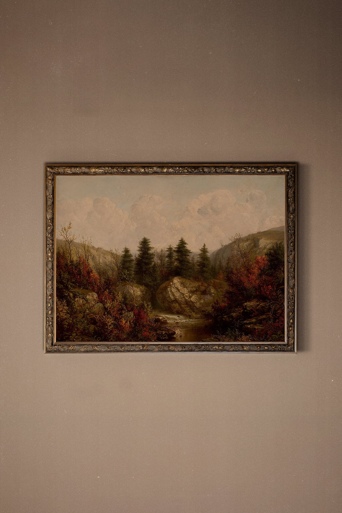 TOILE DES BOIS, Oeuvre sur toile rigide, encadré Vintage Bronze