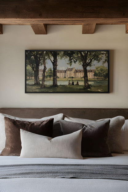 OLEKA CANVAS - SUMMER AT THE ESTATE, Oeuvre sur toile étirée, encadré Noir